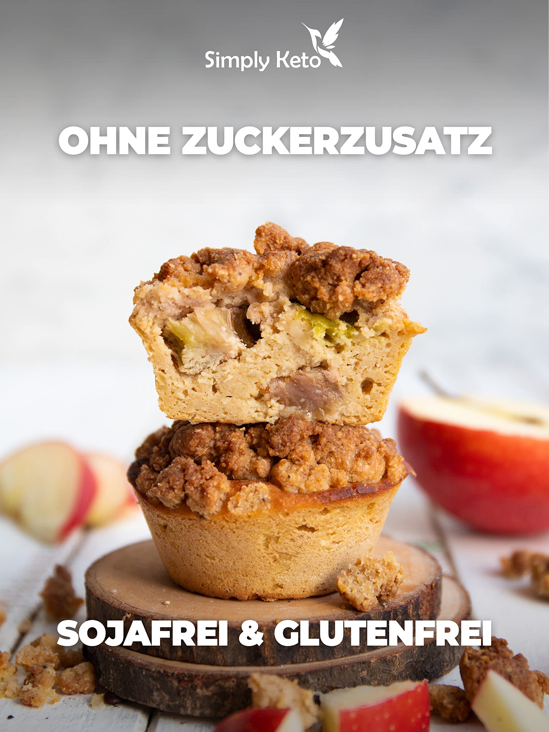 Simply Keto Muffins Apfel-Rhabarber Streusel 2er Pack zuckerfrei