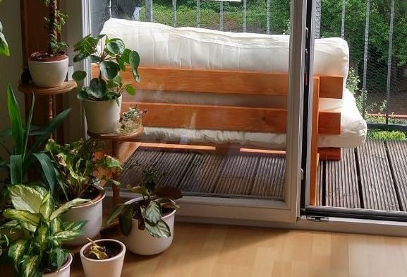 vidaXL Paletten Gartensofa 2-Sitzer Sand Kissen Natur Holz