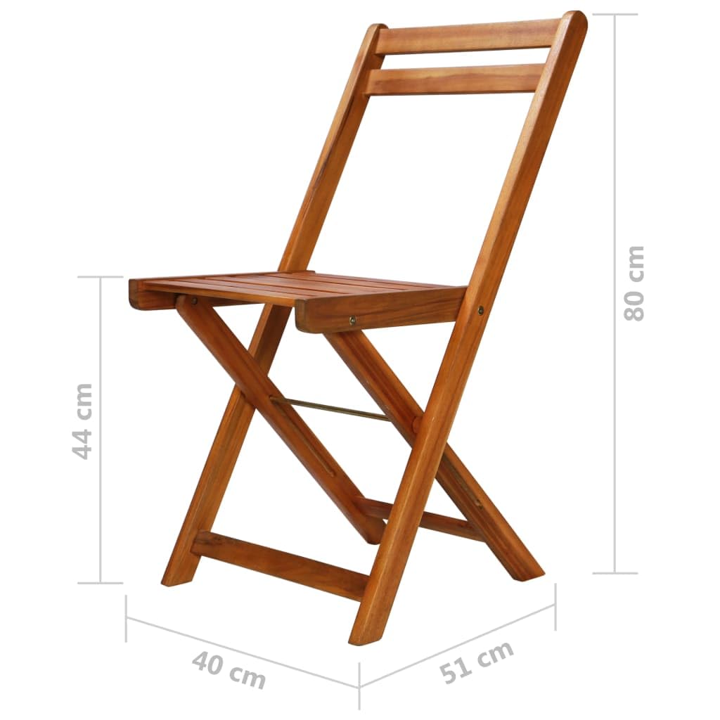 vidaXL Heim & Garten Bistro-Set Akazie 3-tlg klappbar Balkonset