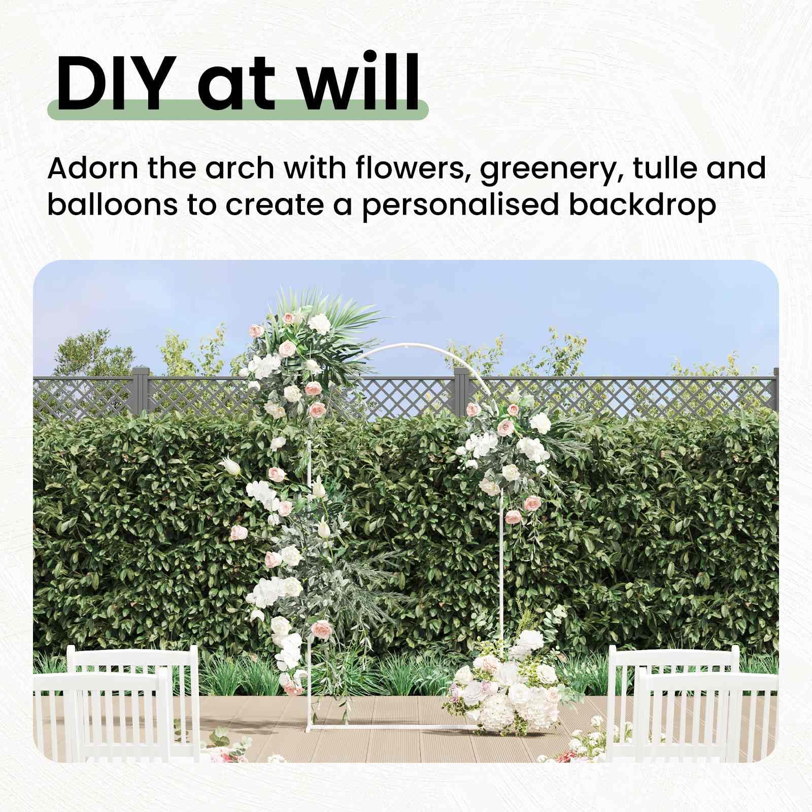 vidaXL Heim & Garten Hochzeitsbogen Weiß 100 cm Stahl Garten