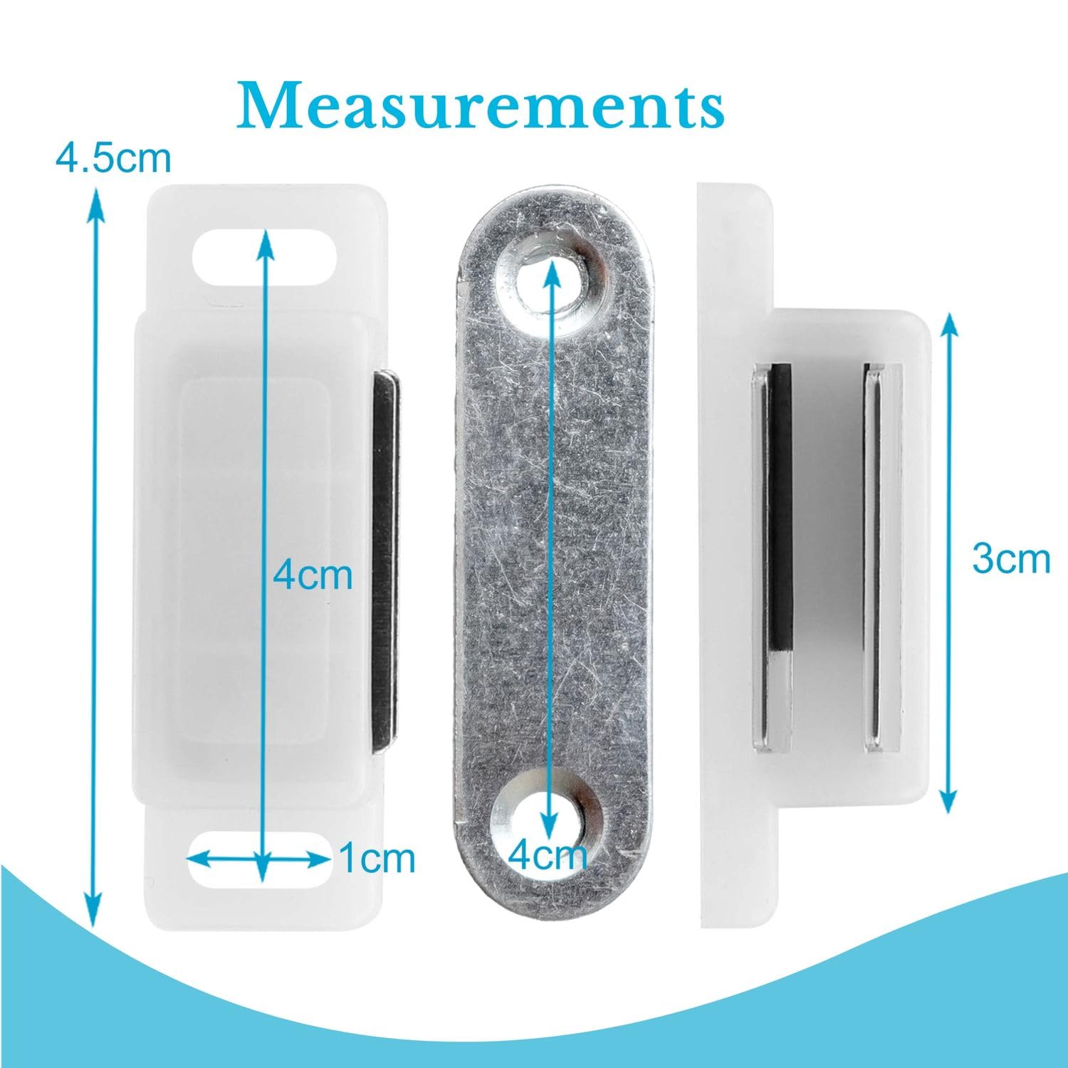 Intirilife Magnetschnäpper weiß 10er Set 4,6x1,5 cm