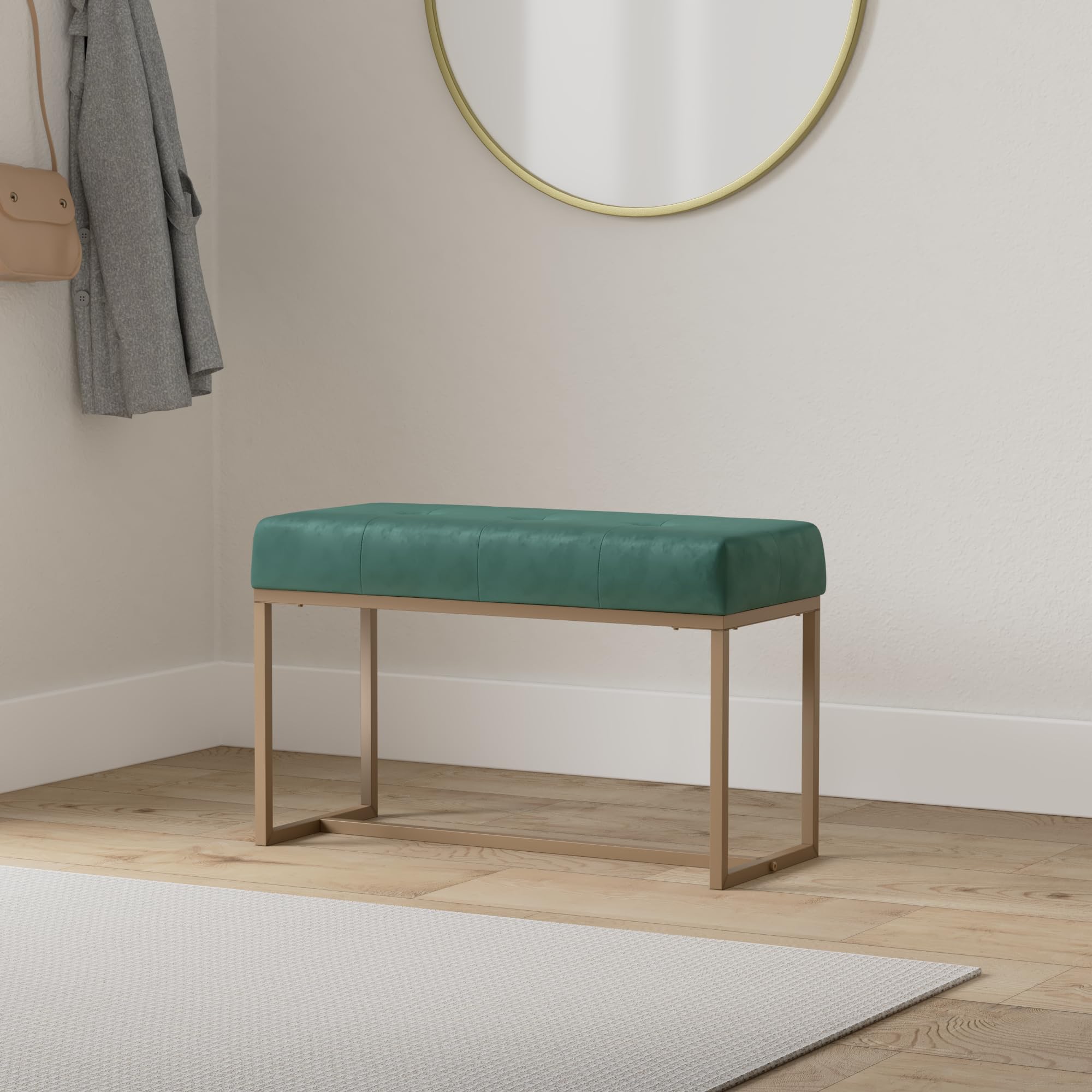vidaXL Bank 80 cm Samt grün Polsterbank Eisen