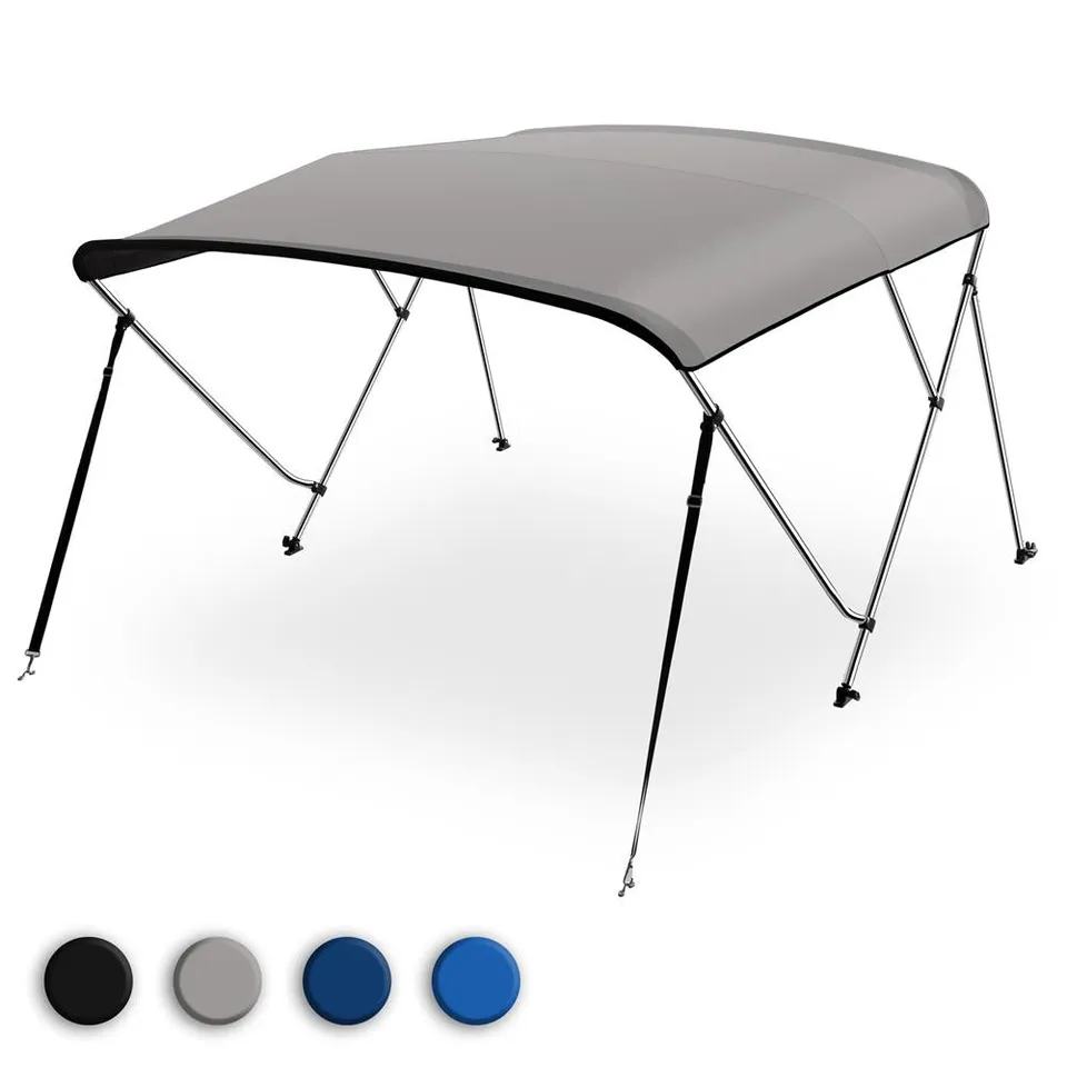 Serenelife Bimini Top Bootverdeck Grau 600D 3-Bug