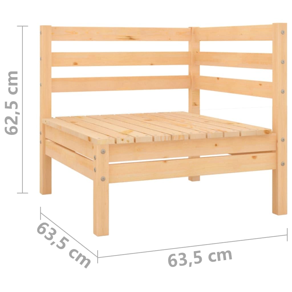vidaXL Heim & Garten 2-Sitzer Gartensofa Braun Kiefer Massivholz