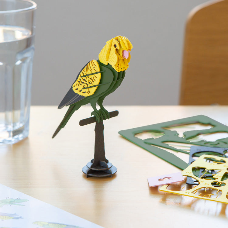 Kikkerland Play Parakeet 3D-Puzzle Sittich Bastelset