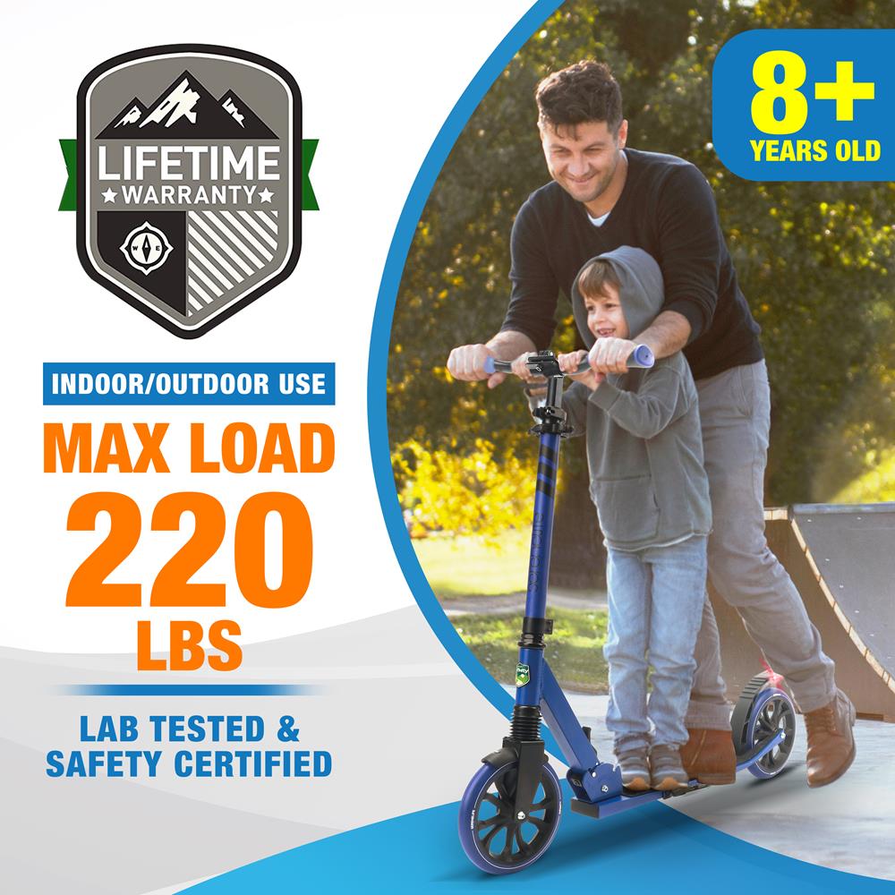 Serenelife Scooters Tretroller klappbar Blau Alu
