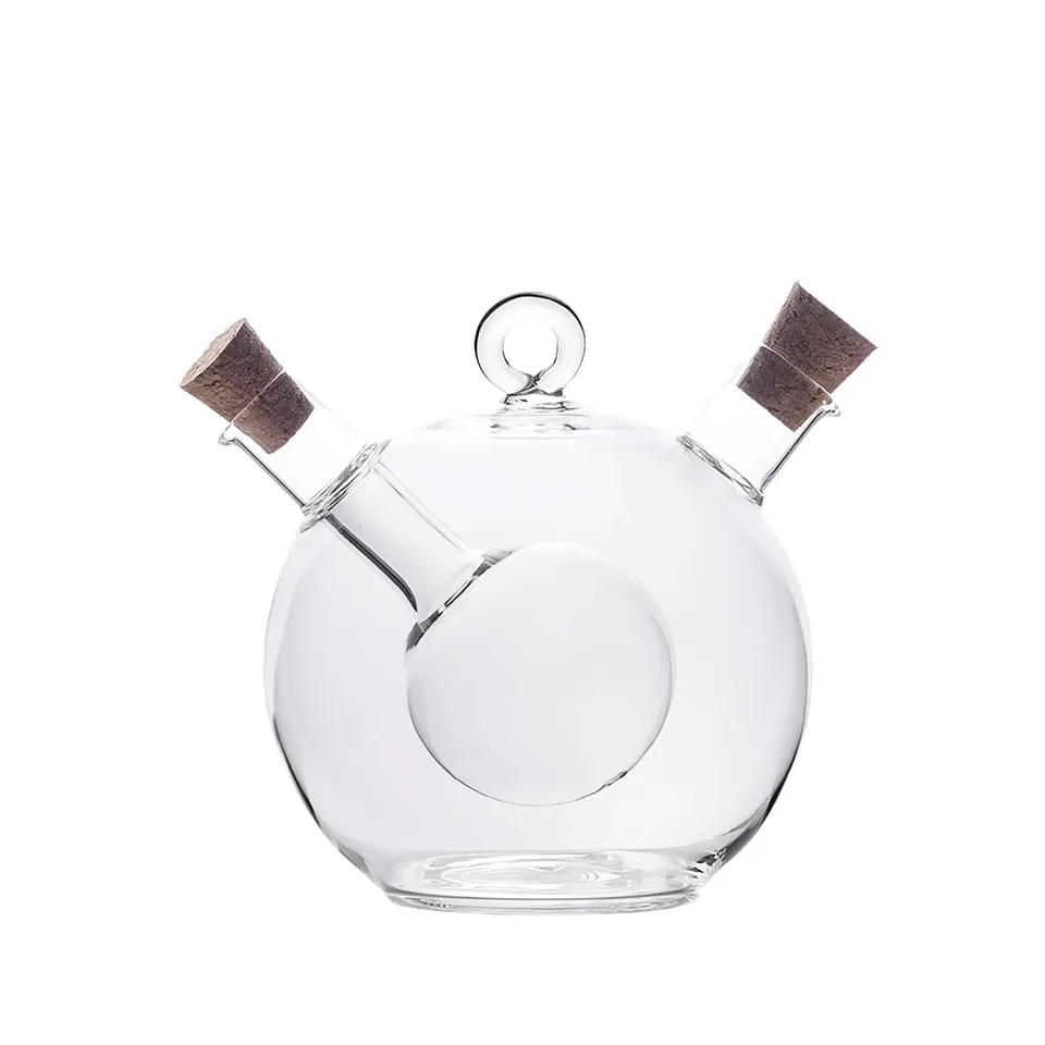 Intirilife Küche Essig- Ölspender Glas 2-in-1 350ml Korken