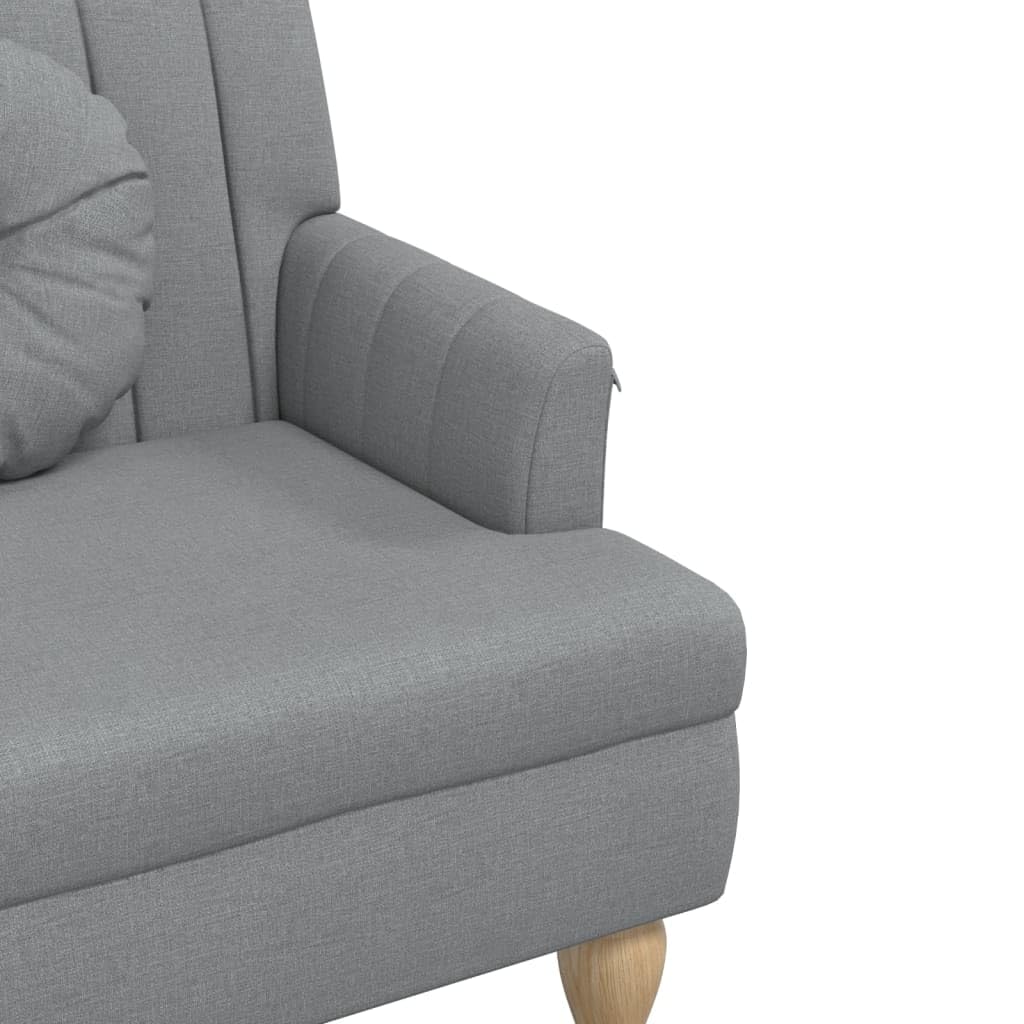 vidaXL Möbel Sitzbank Hellgrau 113cm Stoff mit Kissen