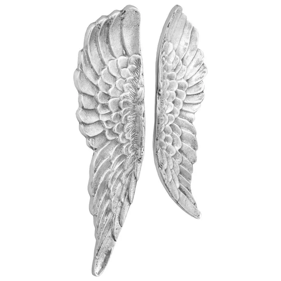 vidaXL Flügel-Skulptur Silber Aluminium 91 cm 2 Stk.