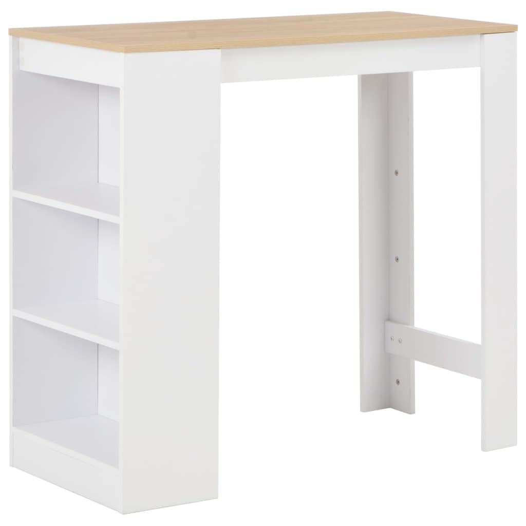 vidaXL Möbel Bartisch Weiß 110x50x103 cm mit Regal kaufen