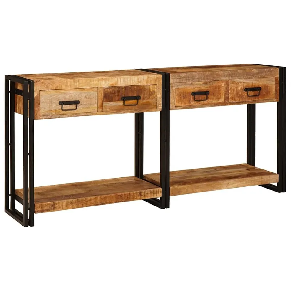 vidaXL Heim & Garten Konsolentische 2 Stk Braun Mango 161x33x75