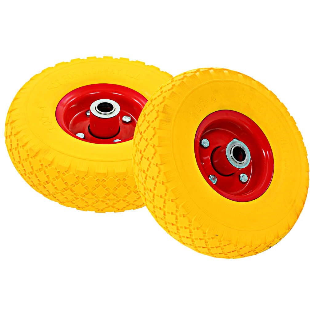 vidaXL Sackkarrenräder 4 Stk. PU 3.00-4 Vollgummireifen