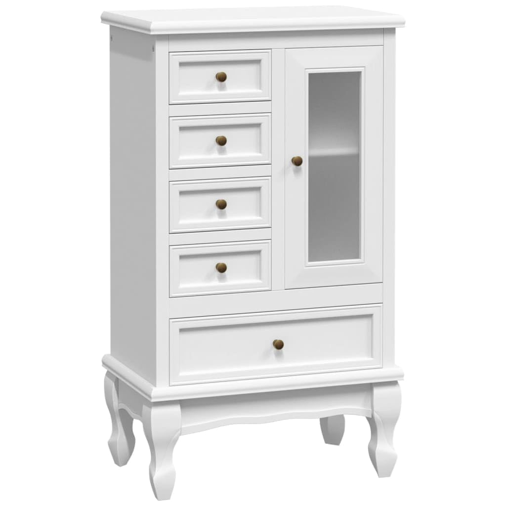 vidaXL Möbel Schrank 5 Schubladen Weiß MDF