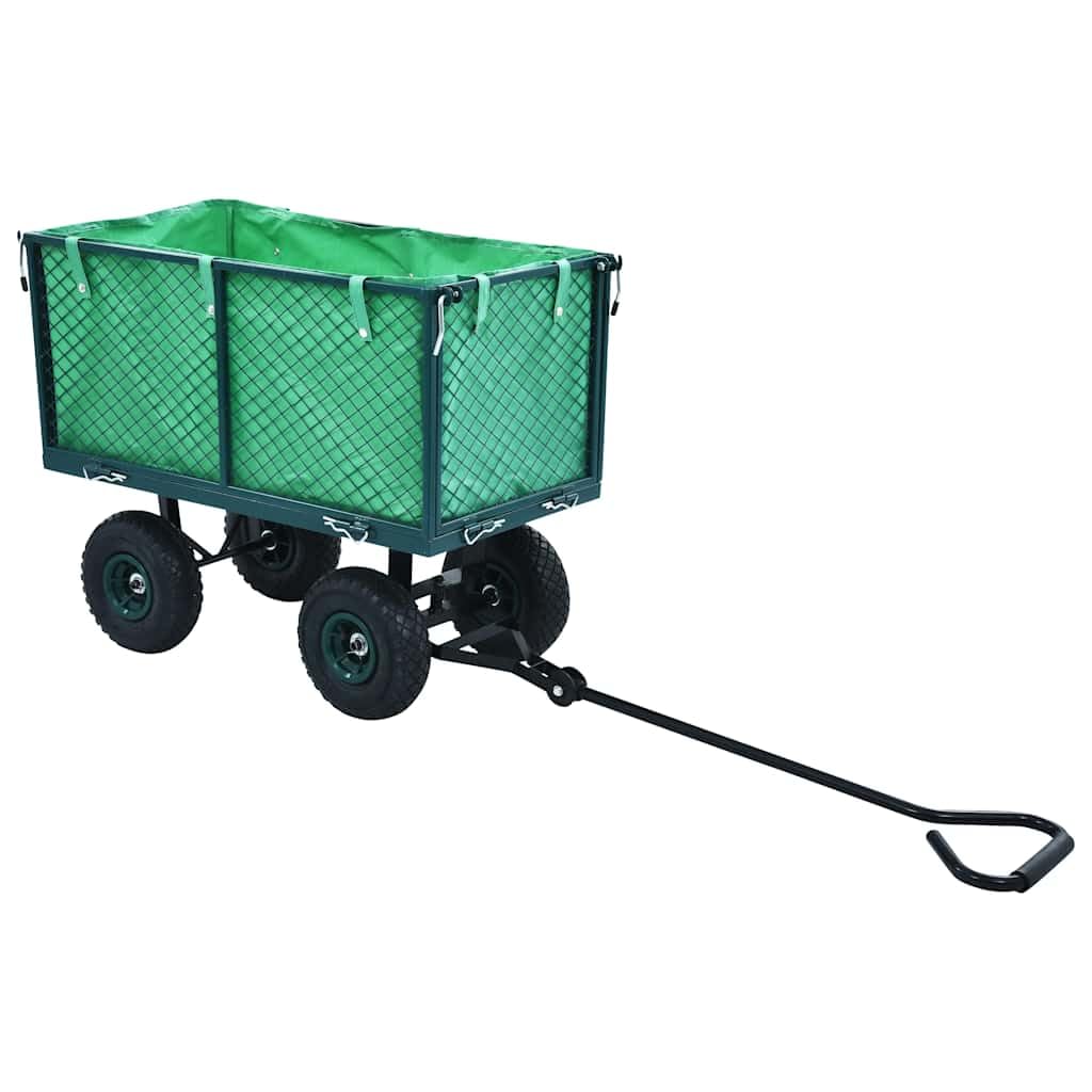 vidaXL Gartenwagen Stahl schwarz 350 kg mit Luftreifen