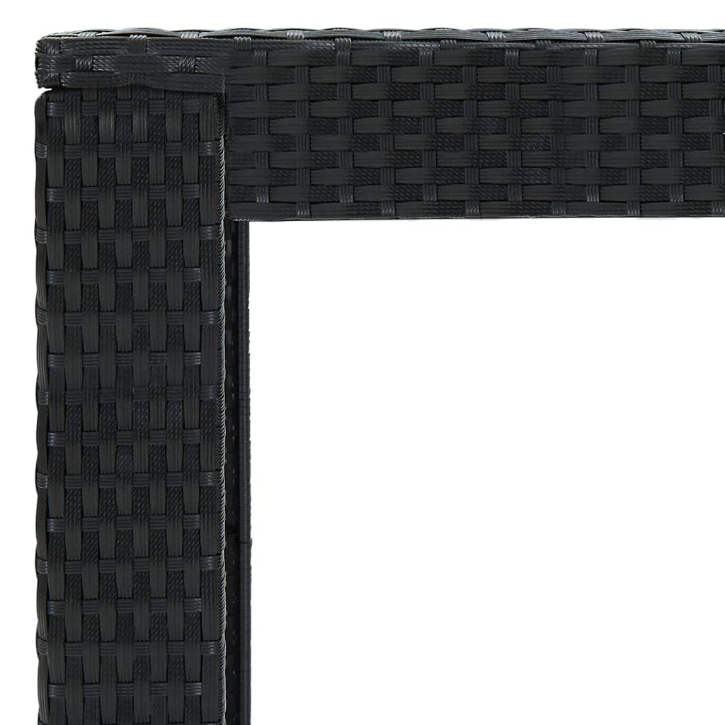 vidaXL Garten-Bar-Set 5-tlg. Rattan Schwarz Armlehne