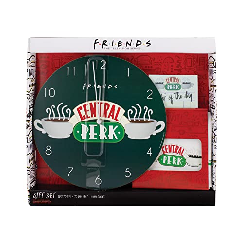 Paladone Homeware Central Perk Geschenkset Uhr Tuch Block