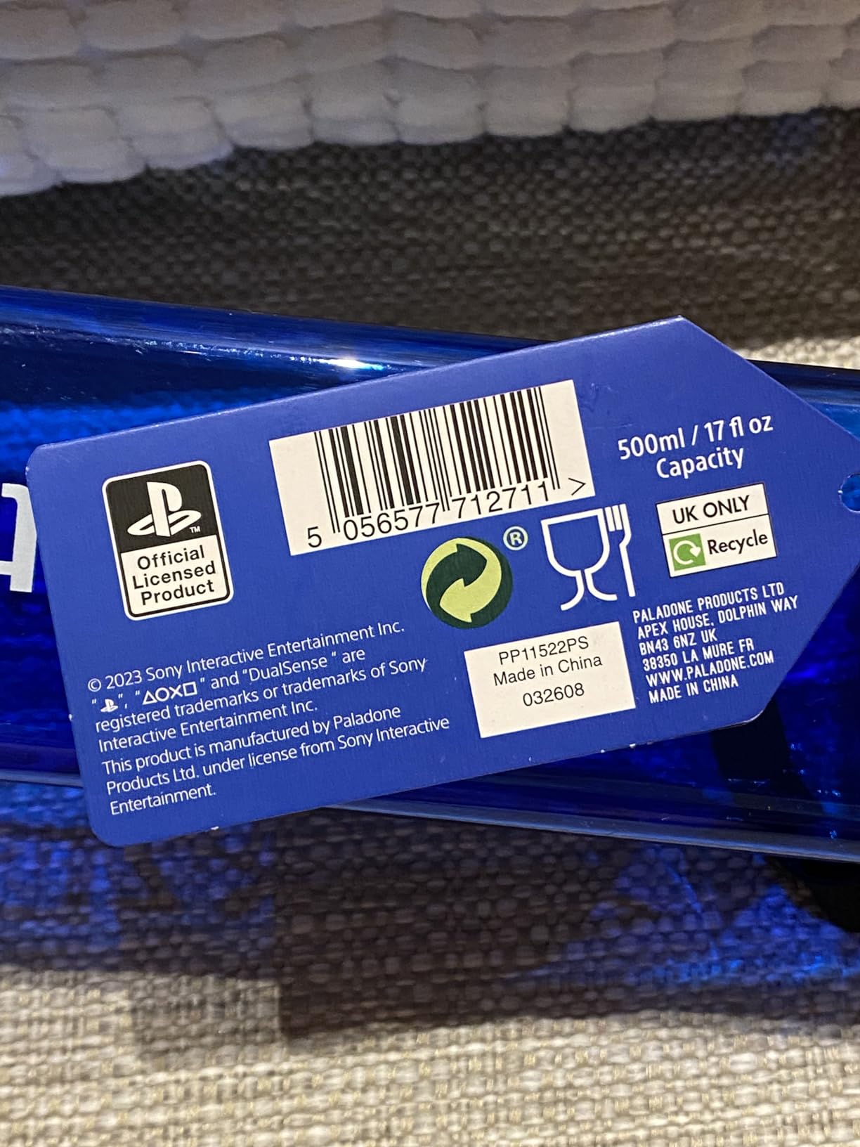 PlayStation Wasserflasche 500ml Kunststoff Blau