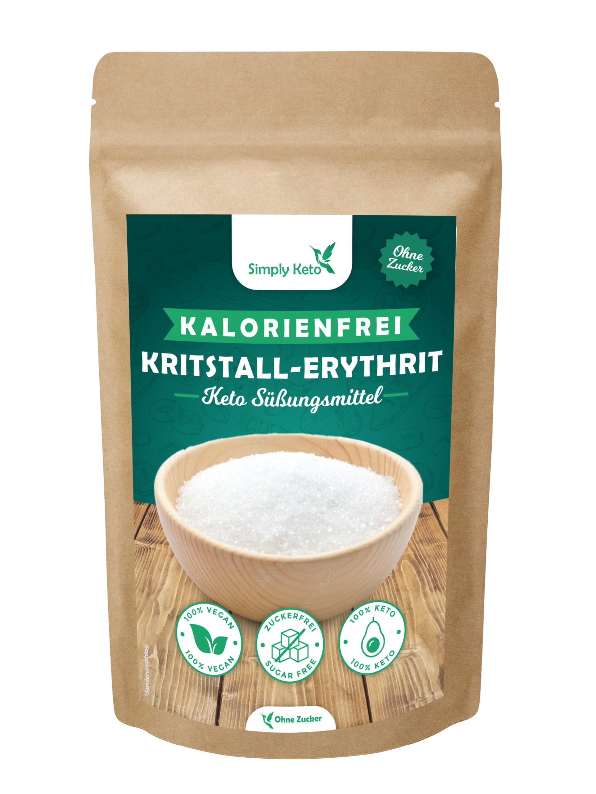 Keto Erythrit Zuckerersatz 1kg kalorienfrei vegan