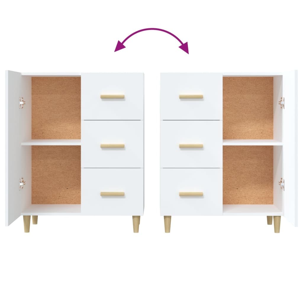 vidaXL Sideboard Weiß 69,5x34x90cm Holzwerkstoff 3 Schubladen