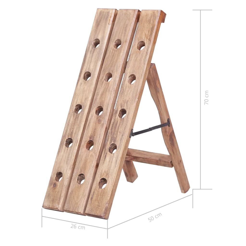 vidaXL Weinregal Altholz 15 Flaschen 26x50x70 cm