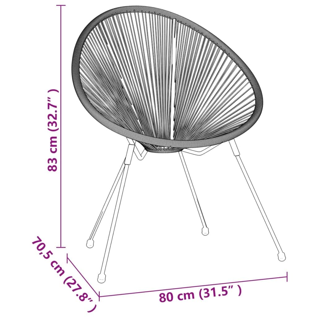 vidaXL Garten-Essgruppe Schwarz 2-tlg Rattan-Optik Set