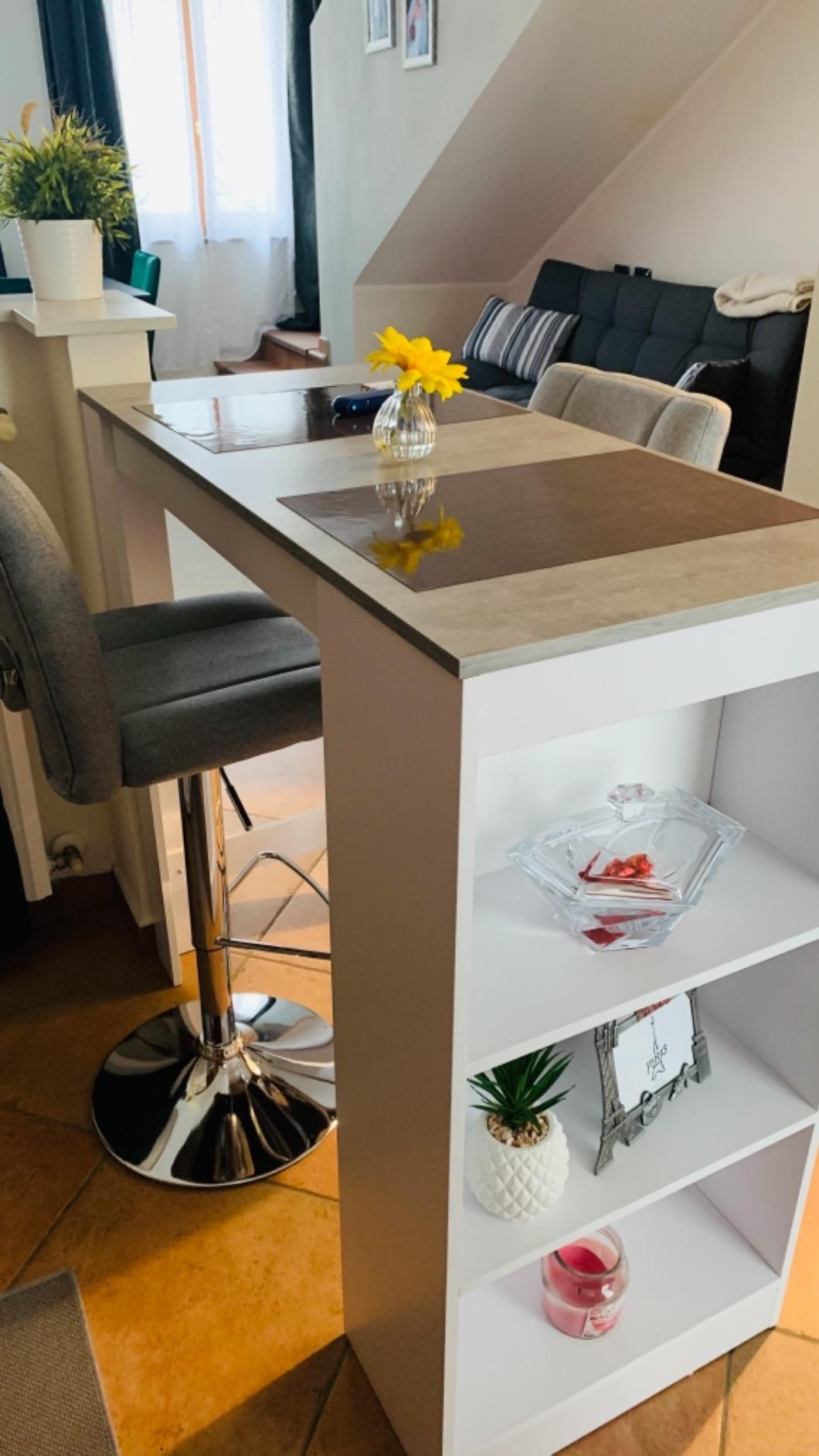 vidaXL Möbel Bartisch Weiß 110x50x103 cm mit Regal kaufen