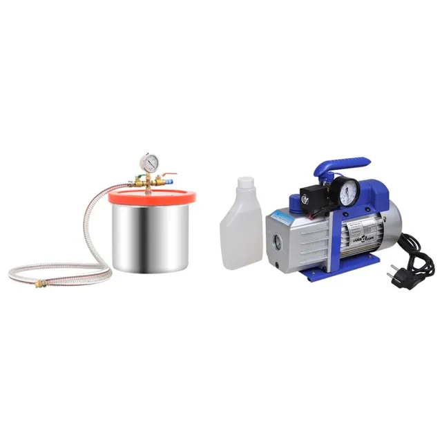 vidaXL Vakuumkammer mit Pumpe 7,4 L Edelstahl 3,5 CFM