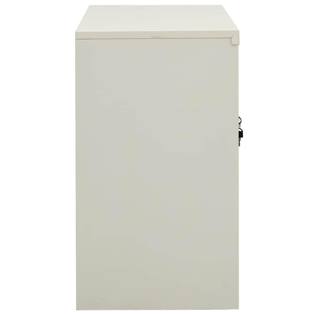 vidaXL Möbel Büroschrank Stahl Hellgrau 90x40x90 cm mit Glas