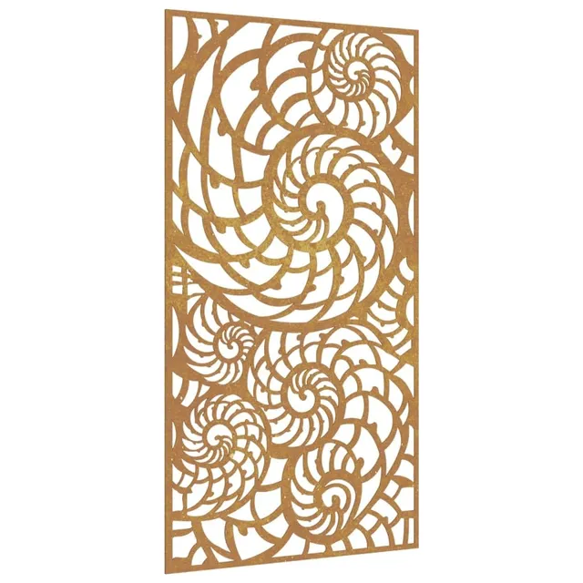 vidaXL Heim & Garten Wanddeko 105x55 cm Cortenstahl Muschel-Design