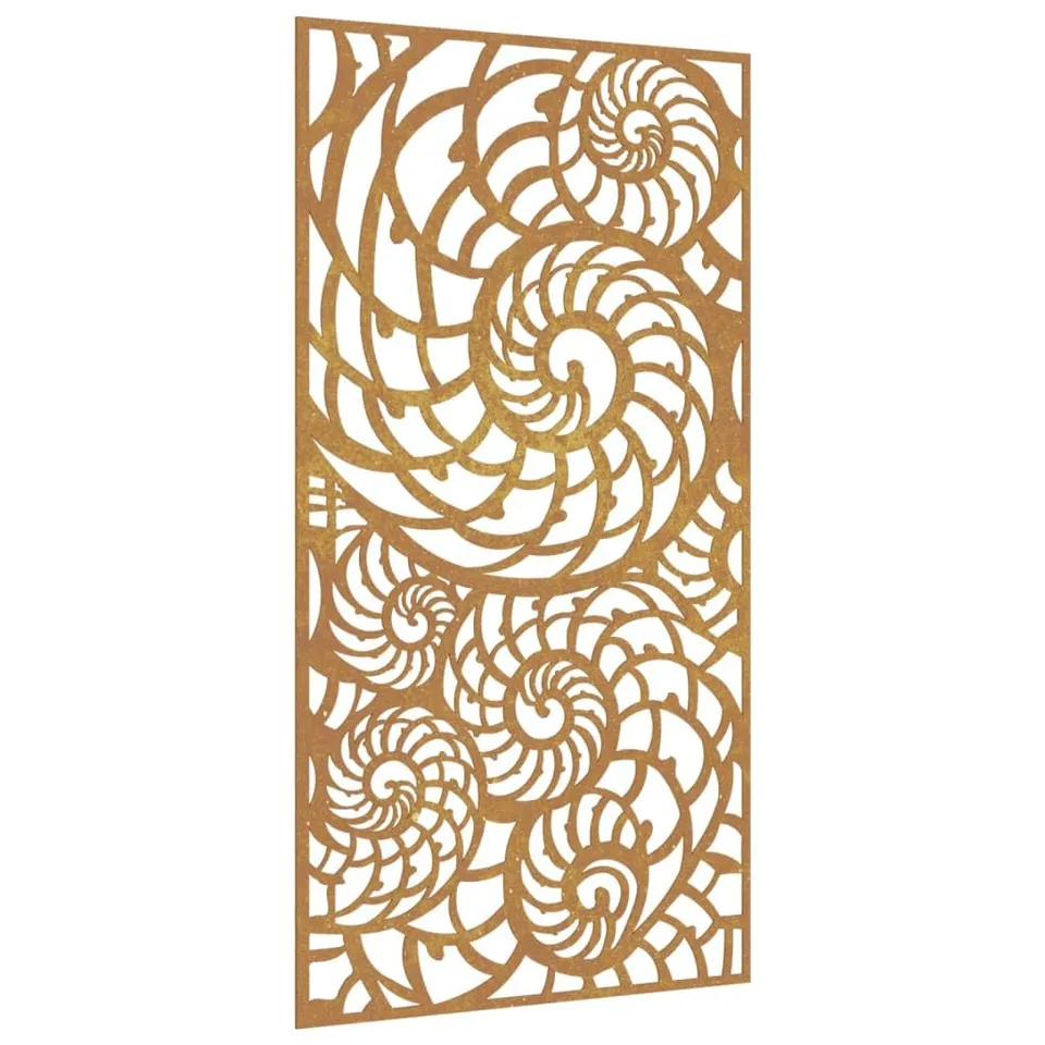 vidaXL Heim & Garten Wanddeko 105x55 cm Cortenstahl Muschel-Design