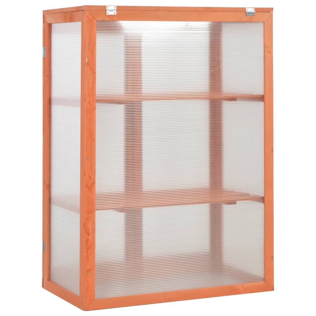 vidaXL Gewächshaus-Schrank Holz 75x47x109 cm 2 Böden