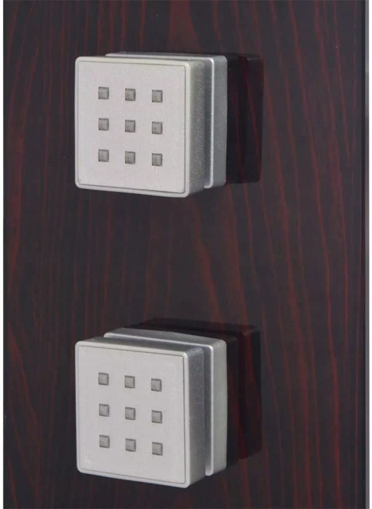 vidaXL Duschpaneel Glas braun Holzoptik Regendusche System