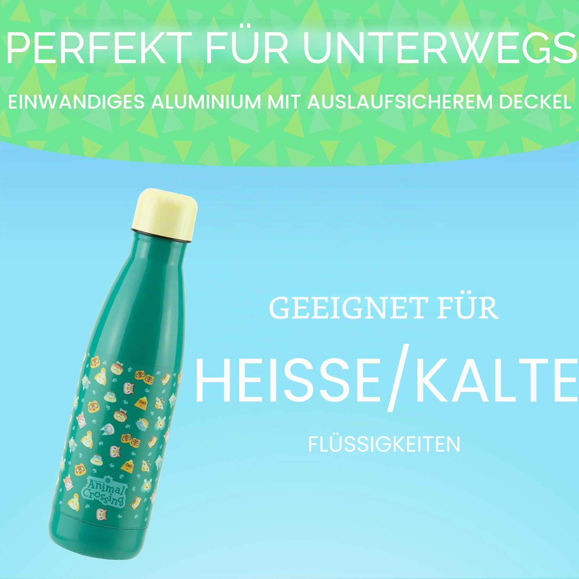 Paladone Animal Crossing Trinkflasche Metall bunt