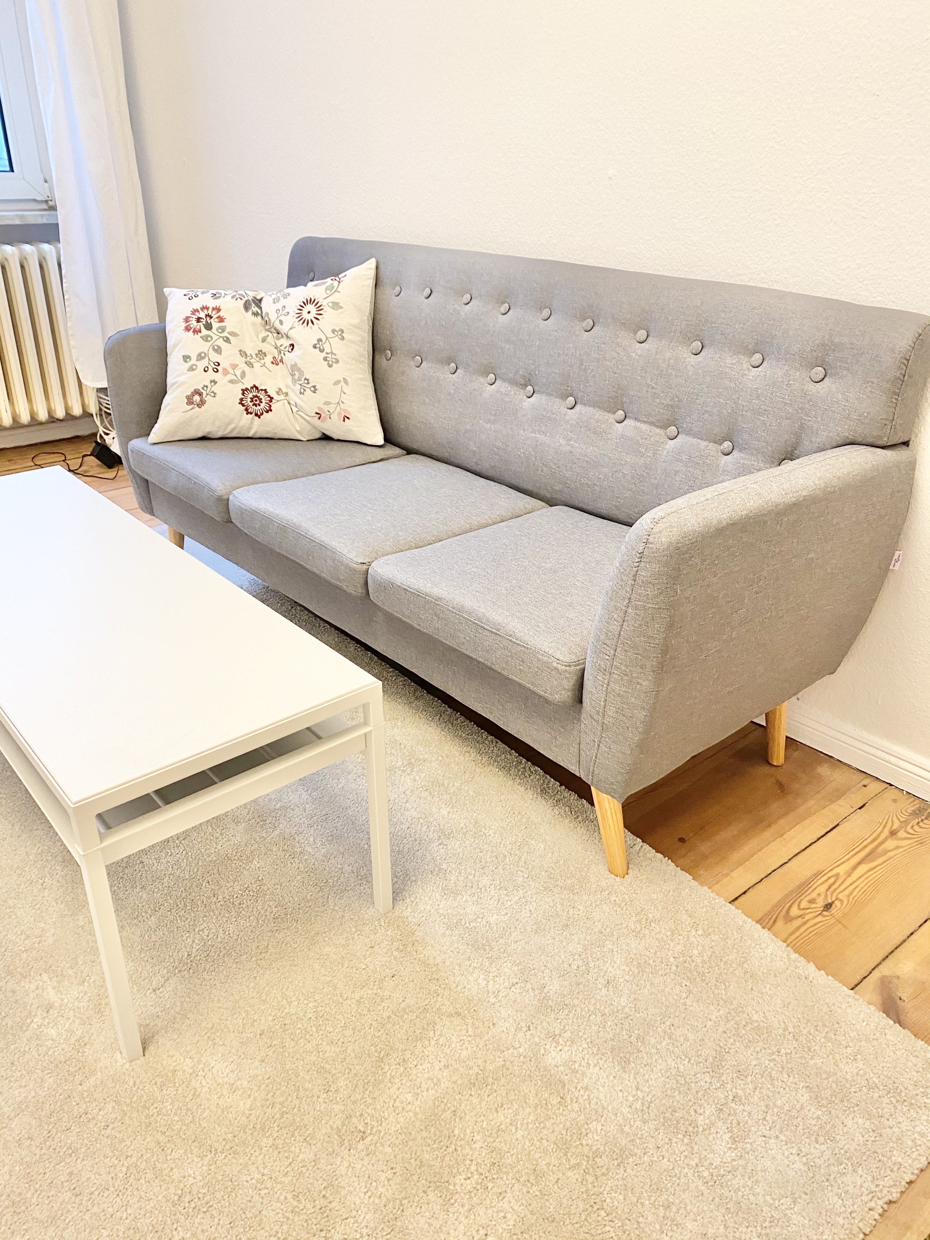 vidaXL Möbel 3-Sitzer-Sofa Stoff Gelb 172 cm