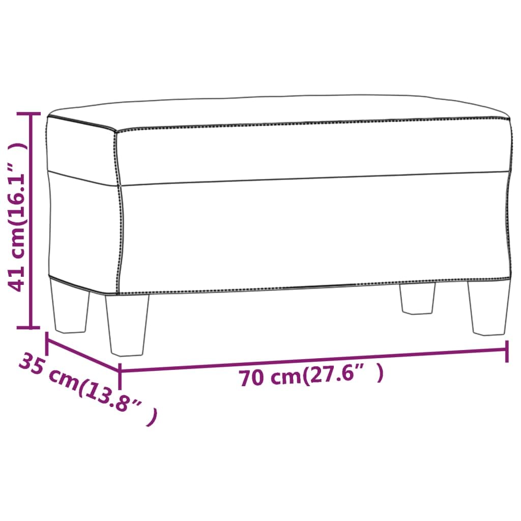 vidaXL Sitzbank Hellgrau 70x35x41 cm Polsterbank Stoff