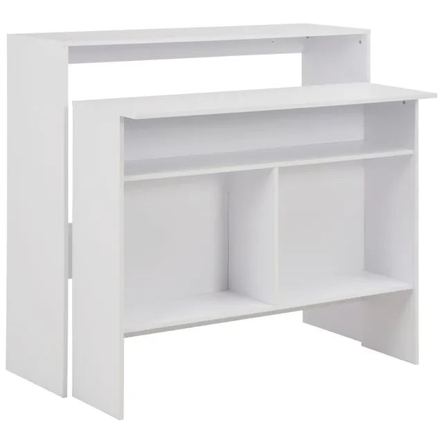 vidaXL Bartisch Stehtisch Weiß 130x40x120 cm Holz