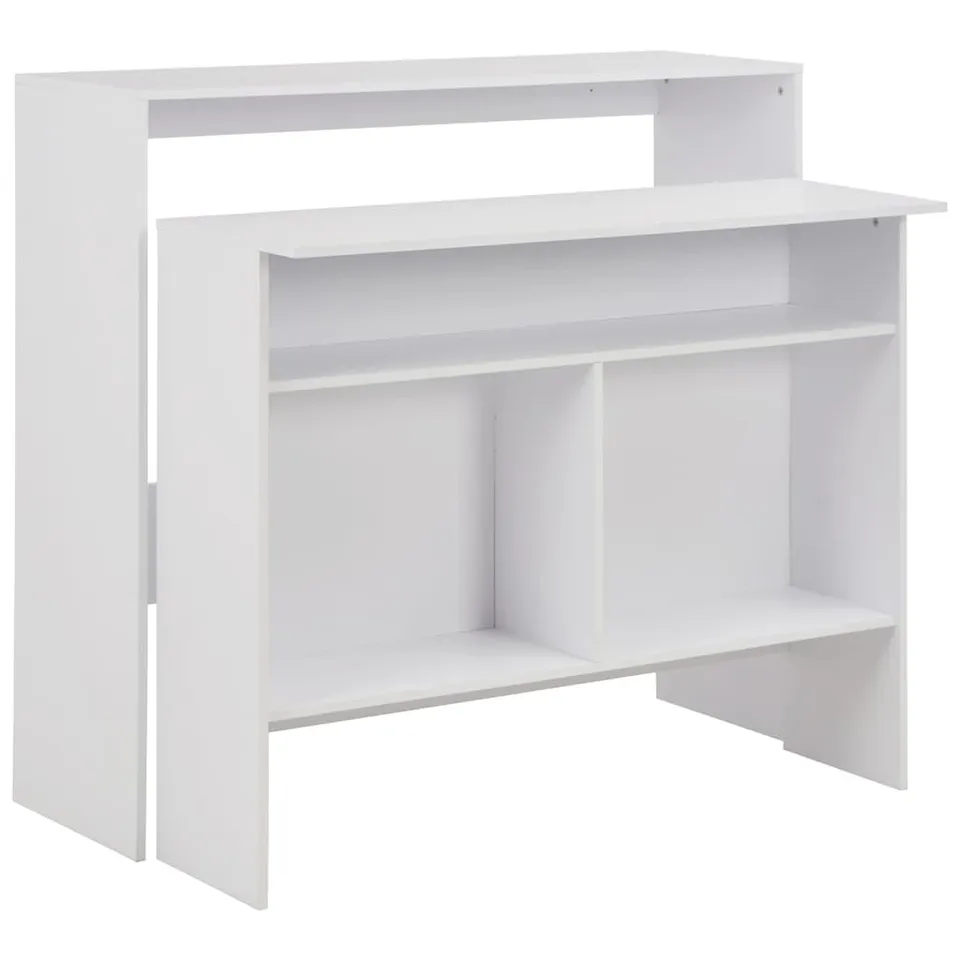vidaXL Bartisch Stehtisch Weiß 130x40x120 cm Holz