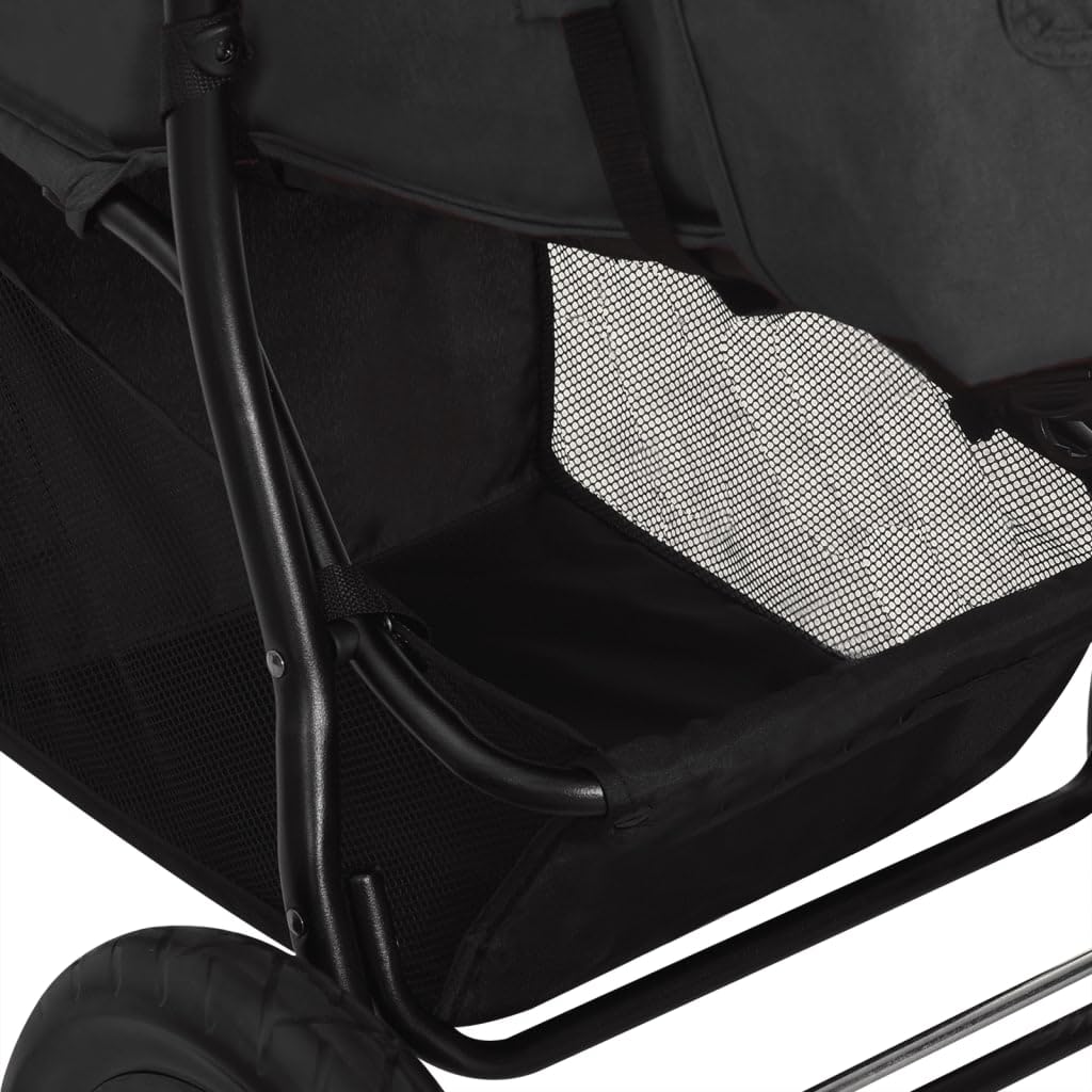vidaXL Baby Kinderwagen Buggy Anthrazit Einhand-Klapp Stahl