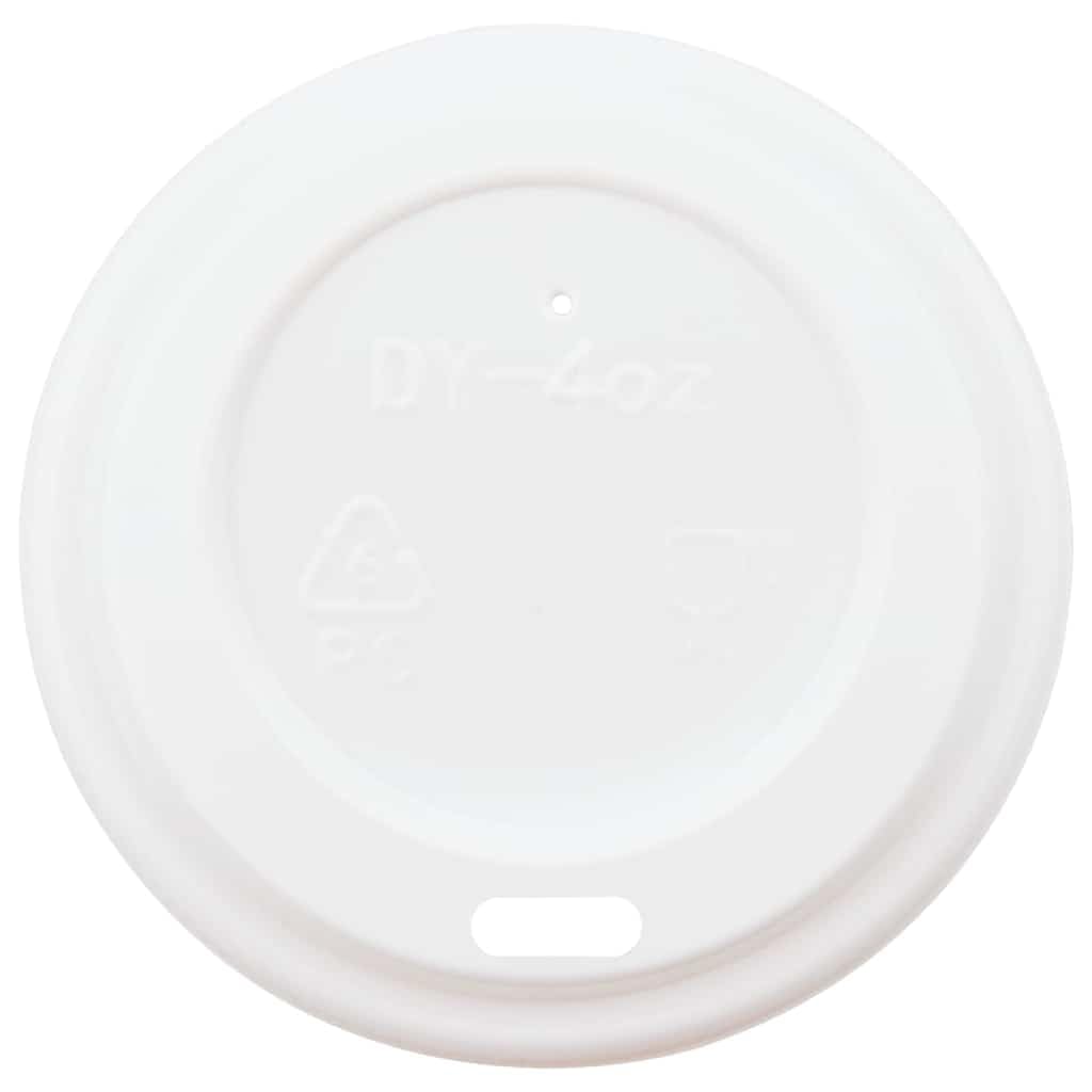 vidaXL Deckel für Pappbecher Ø90mm Weiß 1000 Stück 12oz 16oz