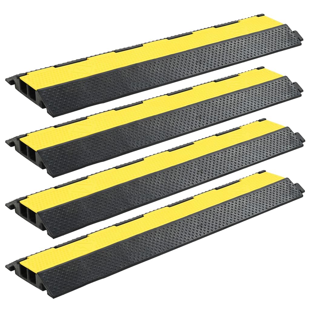 vidaXL Kabelbrücke Gummi 100 cm Kabelschutz 2er Set 1-Kanal