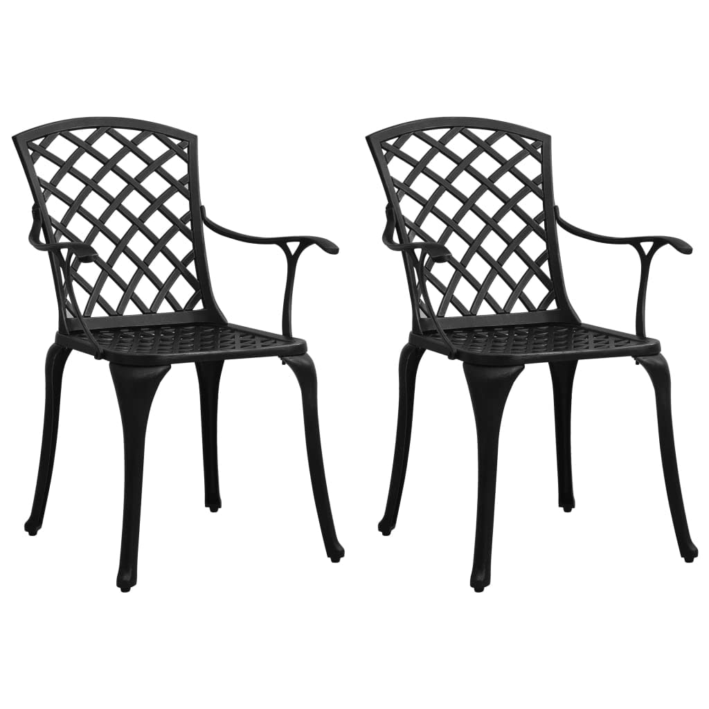 vidaXL Bistro-Set 3-tlg. Aluguss Schwarz Schirmloch