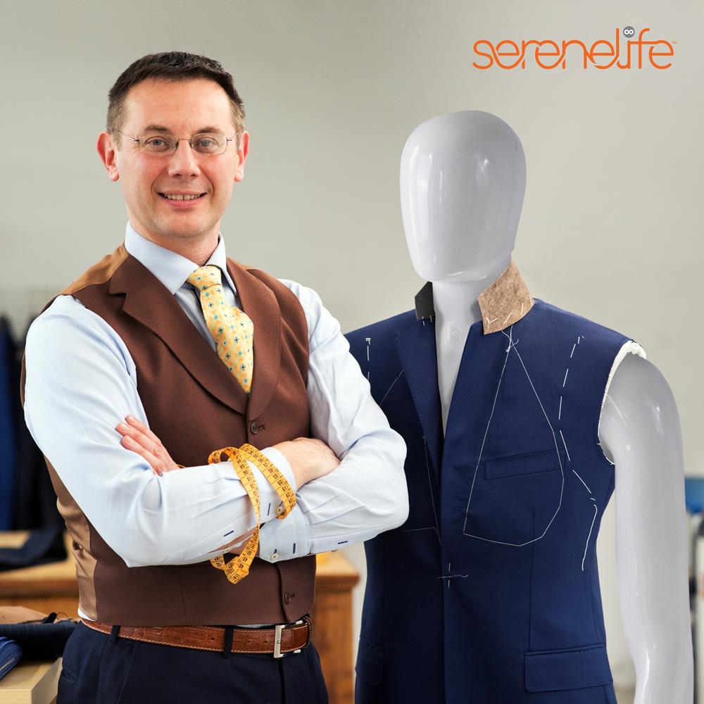 Serenelife Schneiderpuppe Herren Torso Weiß Glanz Höhenverstellbar