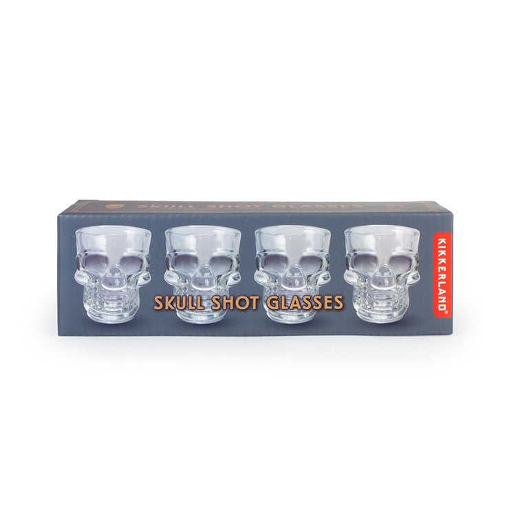 Kikkerland Kitchen Skull Shot Gläser 4er Set Totenkopf