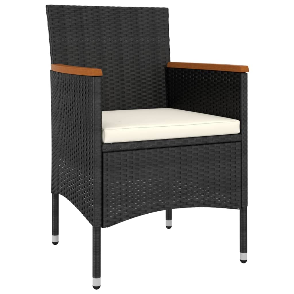 vidaXL Garten-Lounge-Set 5-TLG. Poly Rattan Schwarz