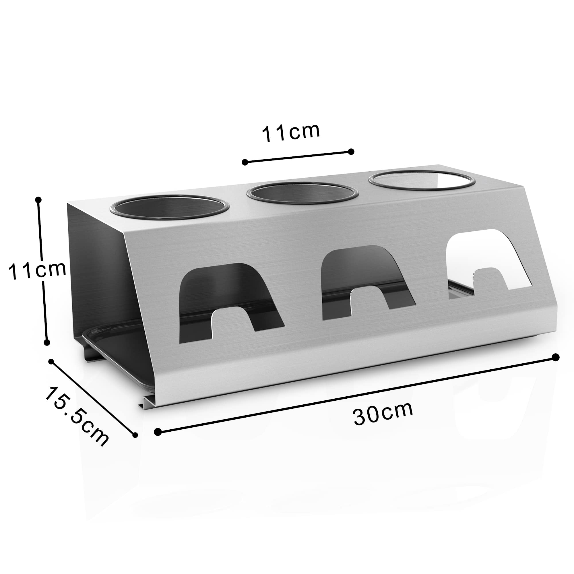 Intirilife Flaschenhalter Edelstahl Silber 30x15,5x11 cm