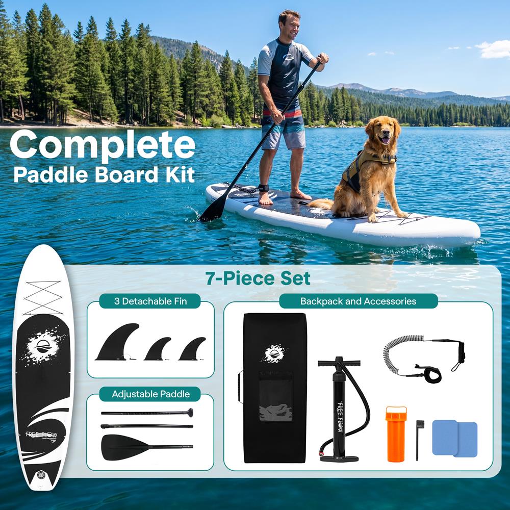 Serenelife SUP Board aufblasbar 10'6" 3 Finnen Set
