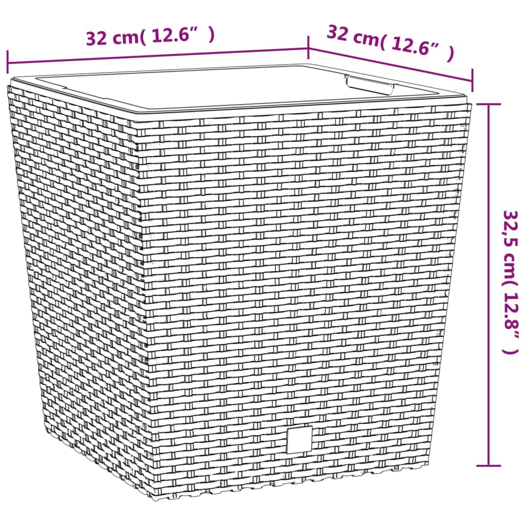 vidaXL Pflanzkübel Anthrazit Rattan-Optik 32 L Blumentopf