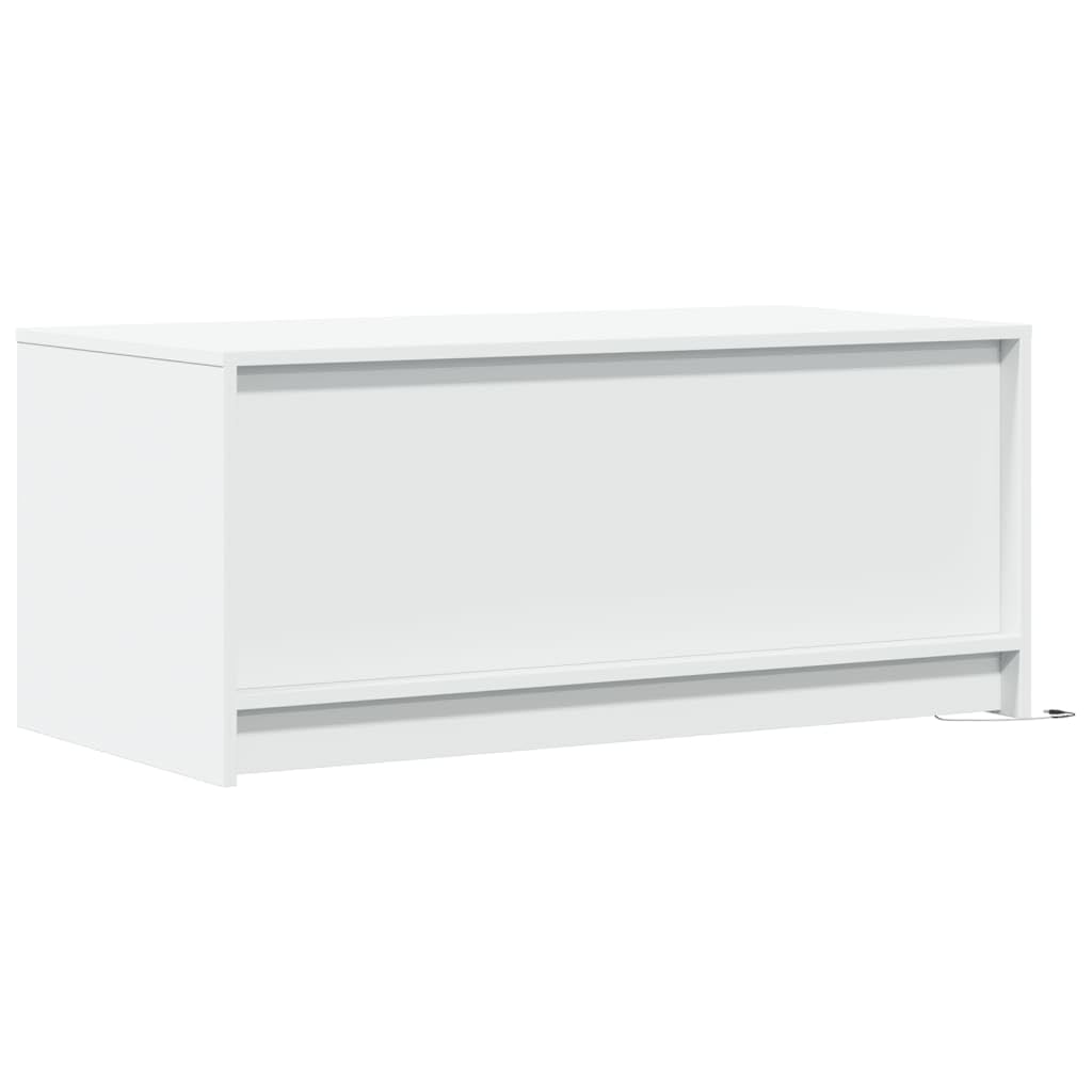 vidaXL LED Couchtisch weiß Holzwerkstoff 100x50 cm