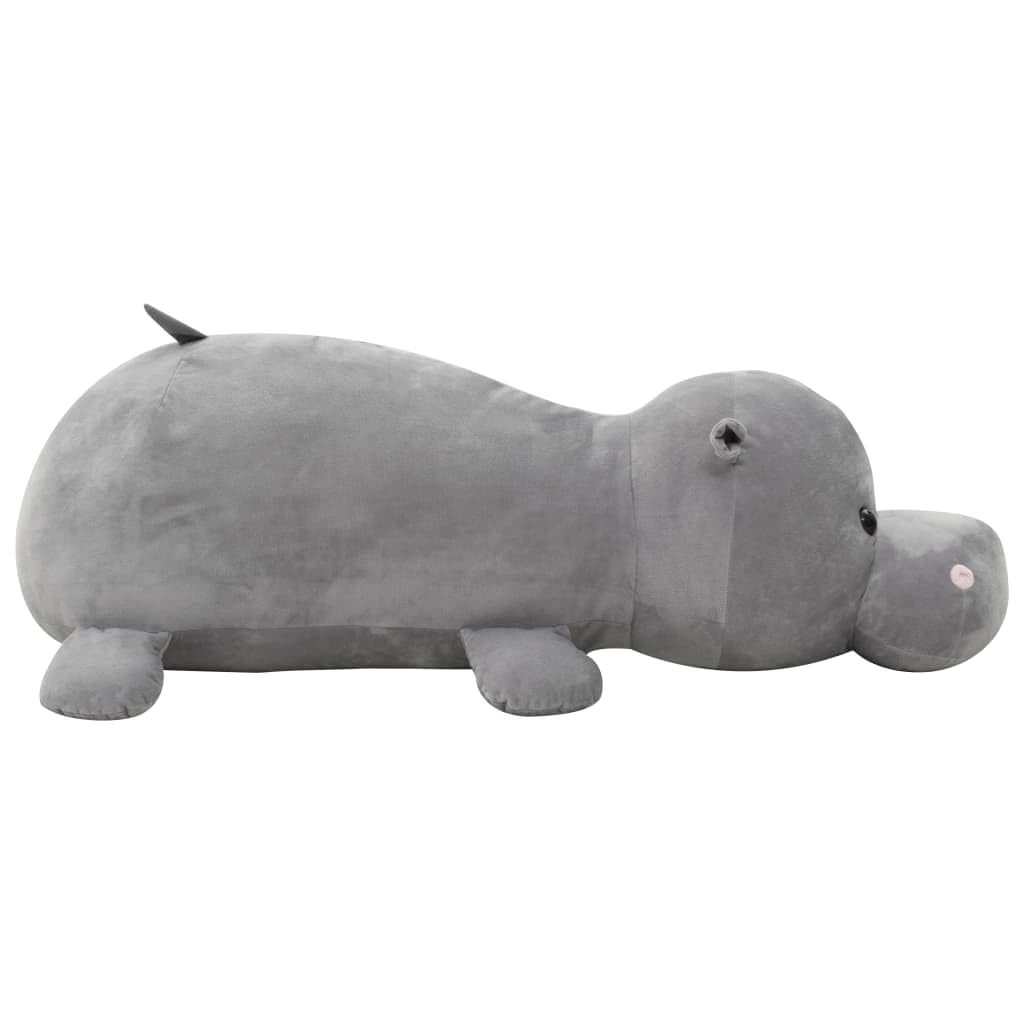 vidaXL Hippo Kuscheltier Plüsch Grau 100x30cm Kinder