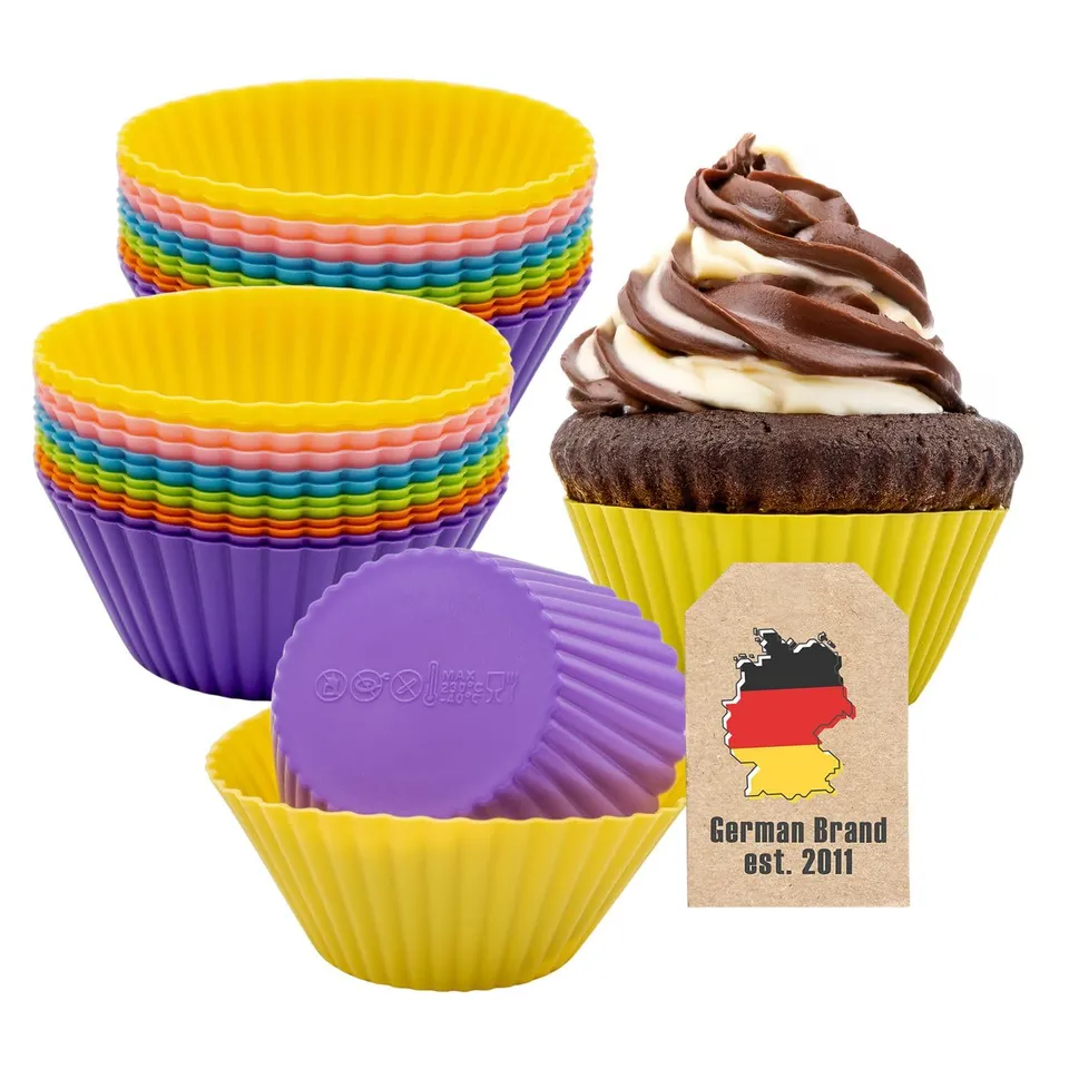 Intirilife Muffinformen Silikon 24er Set Bunt Antihaft
